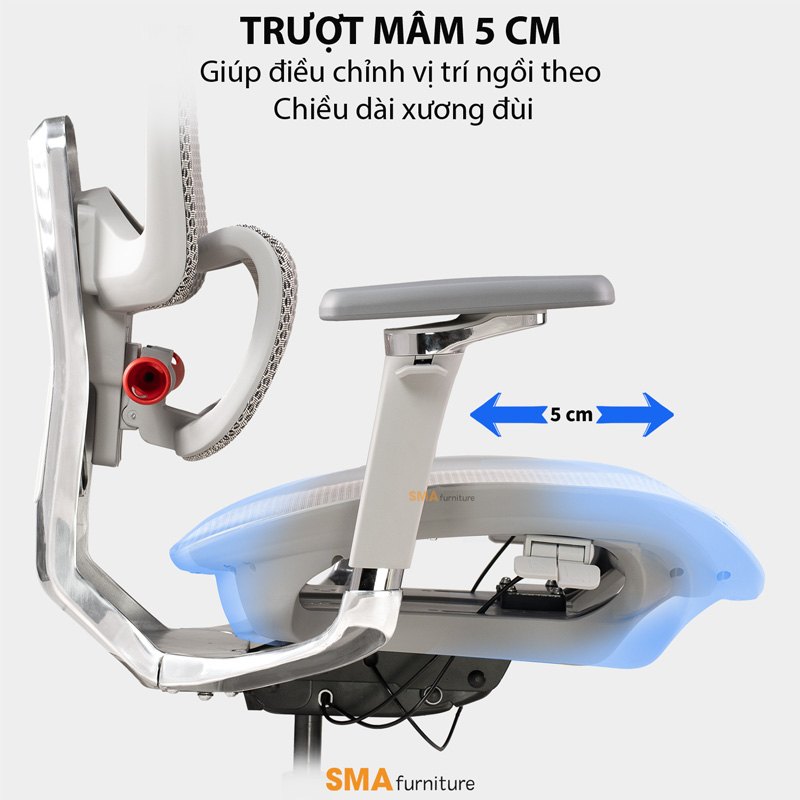 Mâm ngồi trượt 5 cm